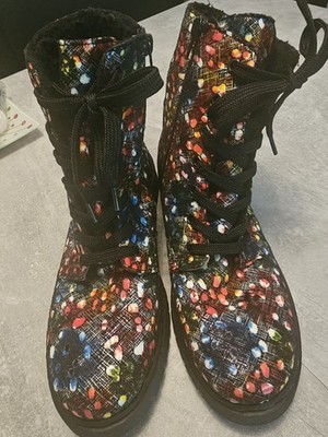 Rieker Damen Stiefeletten EU 40 Kunstleder gefüttert Schnürung Reißverschluss