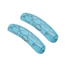 2 Pcs 36 x 10 mm Natural Curved Quartz Stone Crystal, Blue Pine
