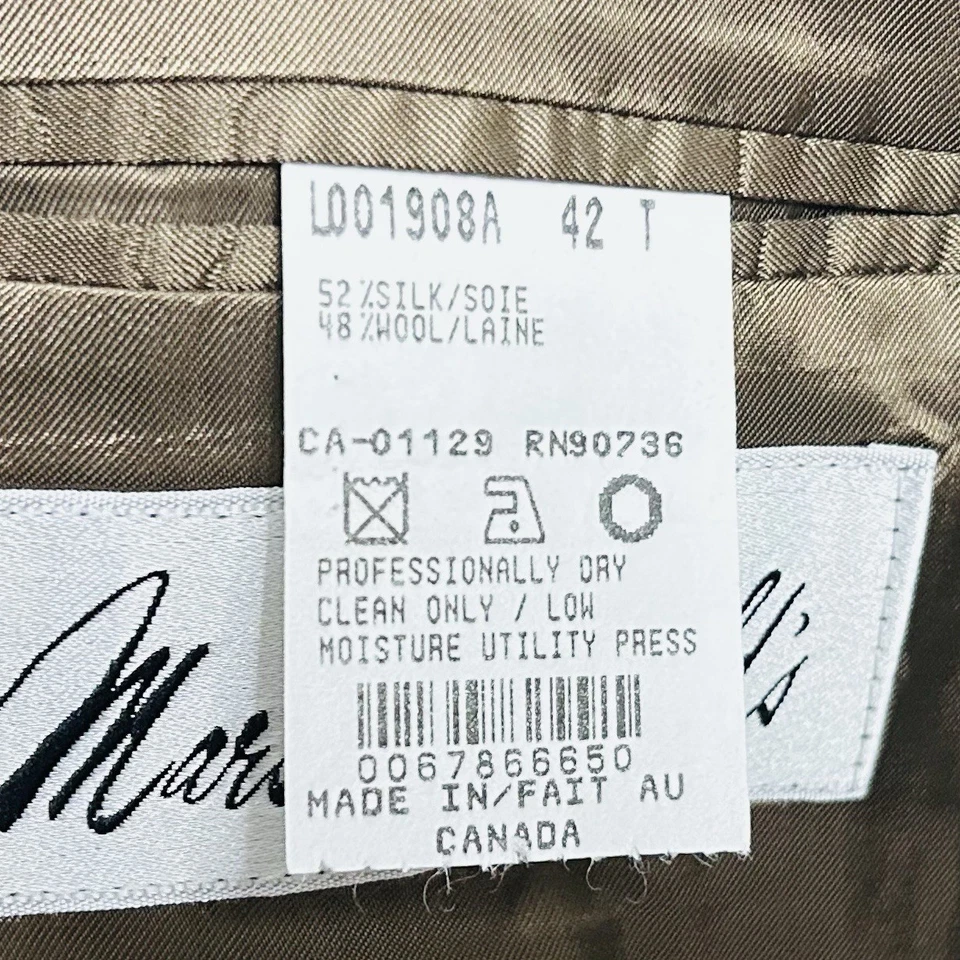 Chaps Ralph Lauren 42L Sport Coat Silk Wool Gold Houndstooth Two Button Vented - Image 4 of 4