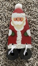 Primitive Wooden Santa Shelf Sitter Folk Art Rustic Christmas Decor