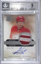 2011 Upper Deck The Cup Rookie 63/249 Gustav Nyquist BGS 9 MINT Patch Auto g0y