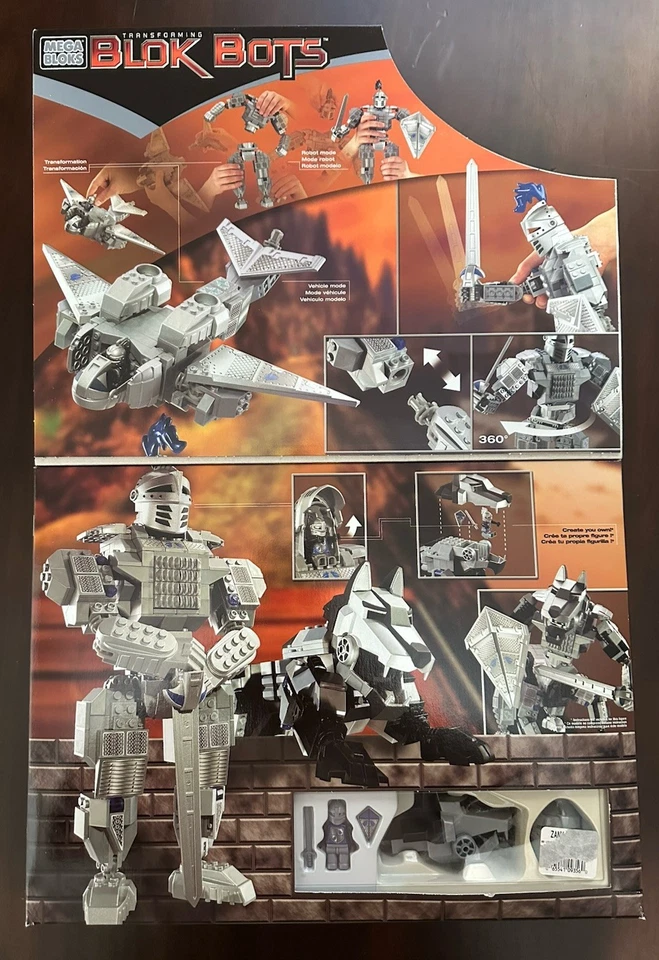 2001 Sealed Mega Bloks Transforming Blok Bot 9356 Knight & Wolf Robot / Vehicle - Image 3 of 4