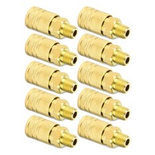10Pcs 1/4" NPT Male Air Coupler Industrial Brass Air Hose Fittings Compressor