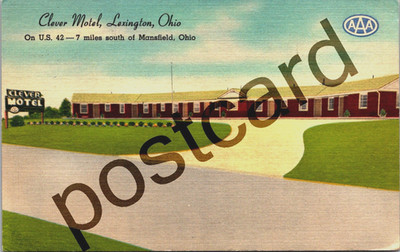 CLEVER MOTEL, Lexington, OH, Mr & Mrs Lloyd Clever, Own/Oper, postcard jj494