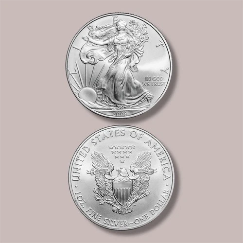 Pre Owned 2008 - 1 oz American Silver Eagle Coin - One Troy oz .999 Bullion-B3