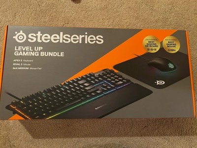Steel Series Apex 3 RBG LED Gaming Keyboard And Mouse And Mousepad Combo NEW