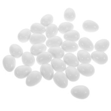 30 Pcs White Faux Fake Eggs Plastic Artificial Decoys
