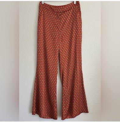 Gabrielle Union High Waisted Wide Leg Pants 70s Retro Geometric Print M
