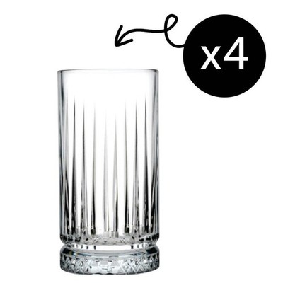 Pasabahce Elysia Longdrinkgläser 445 ml   4er Set Trinkgläser Cocktailgläser