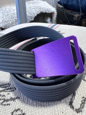 Grip 6  Web Belt Purple Aluminium Buckle sz 36-44 1.1 inch Wide