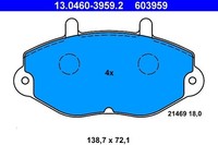 ATE Bremsbelagsatz, Scheibenbremse 13.0460-3959.2 FüR Ford