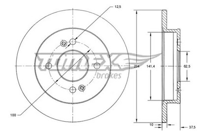 2x Bremsscheibe Hinterachse voll TX 73-37 TOMEX Brakes für KIA HYUNDAI