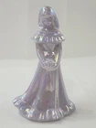 New ListingVTG Fenton Art Glass Pink Iridescent  Girl w/ Bouquet" Bridesmaid Figurine 7"