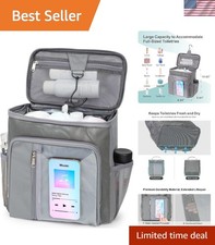 Self-Standing Shower Caddy Bag for Travel Spacious and Easy to Carry - Grey