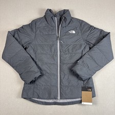 North Face Minoqua Jacket Women Small Gray 550-Down Warm Puffer Full-zip NEW NWT