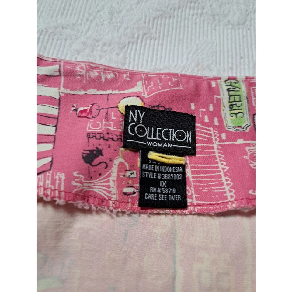 Falda rosa novedad colección NY para mujer talla 1X algodón hasta la rodilla núcleo de cabaña Foto 4 de 4