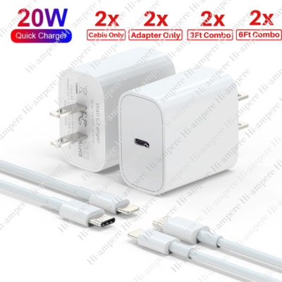 2Pack New Fast Charger Type C Power Adapter Cable For iPhone 14 13 12 11 Pro Max