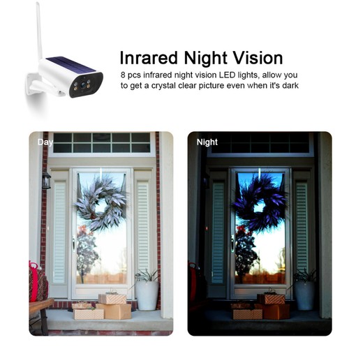 Solar Battery Camera Wireless Wifi 1080p HD Video 2MP Night Vision Motion Alert - Picture 6 of 12