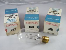LOT OF 3 NEW SYLVANIA PROJECTION LAMPS MODEL DMX 120V 500W 50HRS BLUE TOP