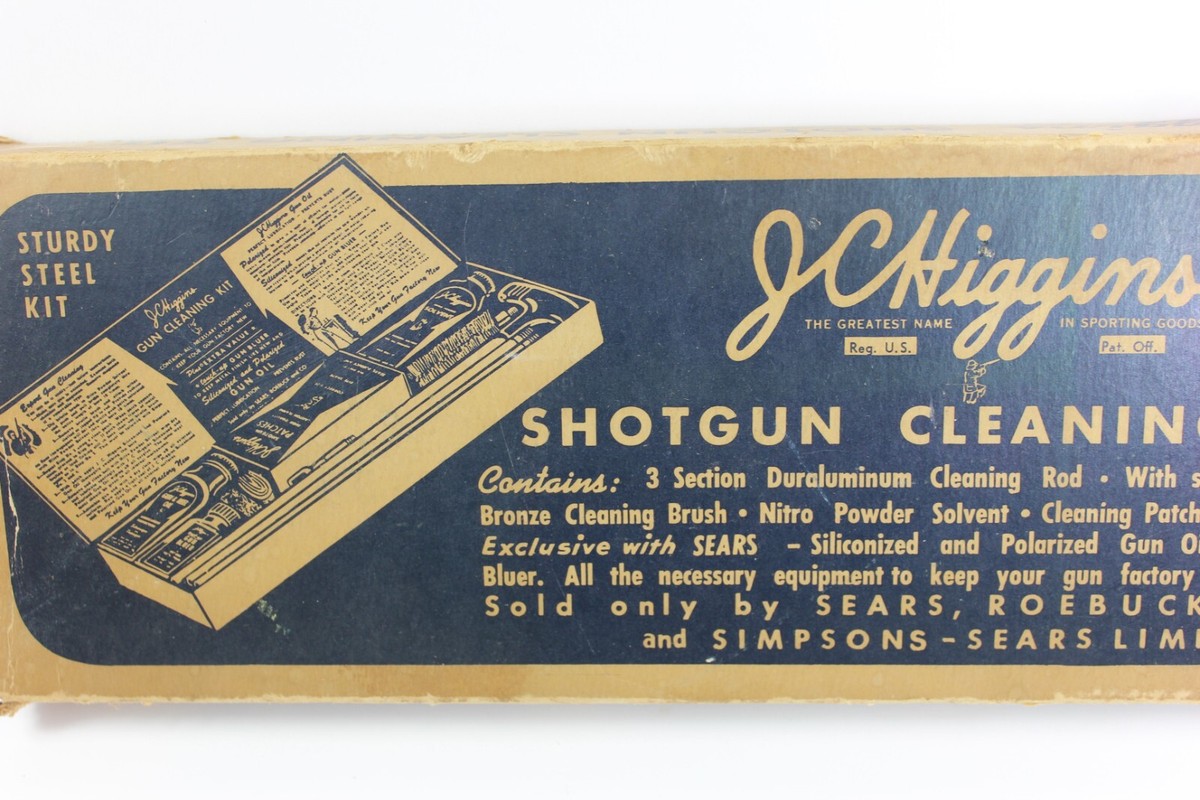 RECORD CLEANING KIT（中古品） JC Higgins Shotgun Cleaning Kit No.710 Original Steel Box Sold at