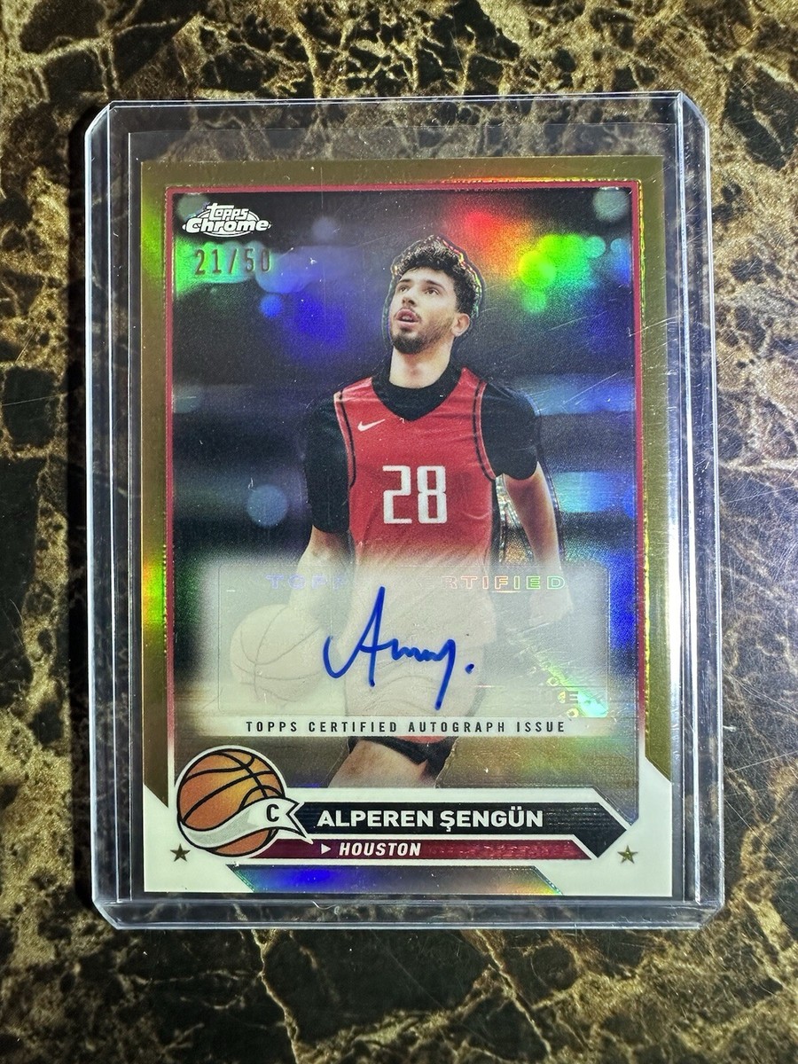 2023-24 Topps Chrome Autographs Gold Refractors Alperen Sengun 