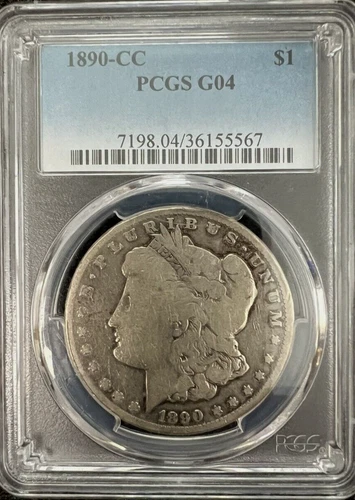 1890 CC Morgan Silver Dollar $1 PCGS G04 Good Carson City