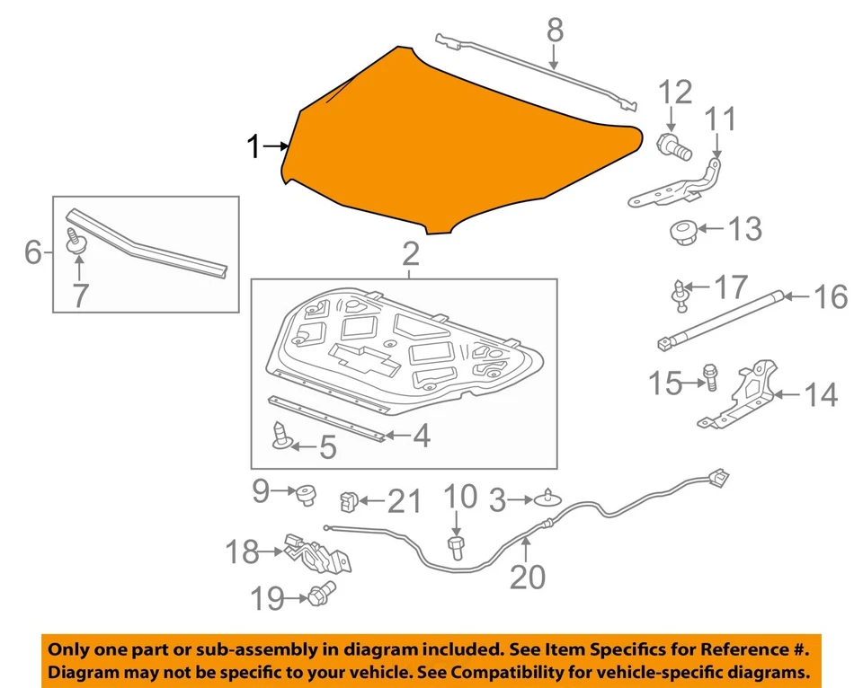 Used Hood fits: 2010 Chevrolet Equinox  Grade A - Imagem 3 de 4