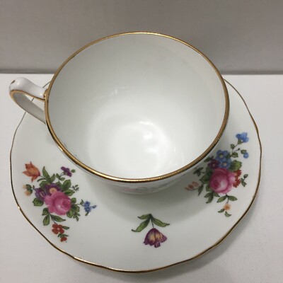 Staffordshire England Crown Fine Bone China, Tea Cup and Saucer