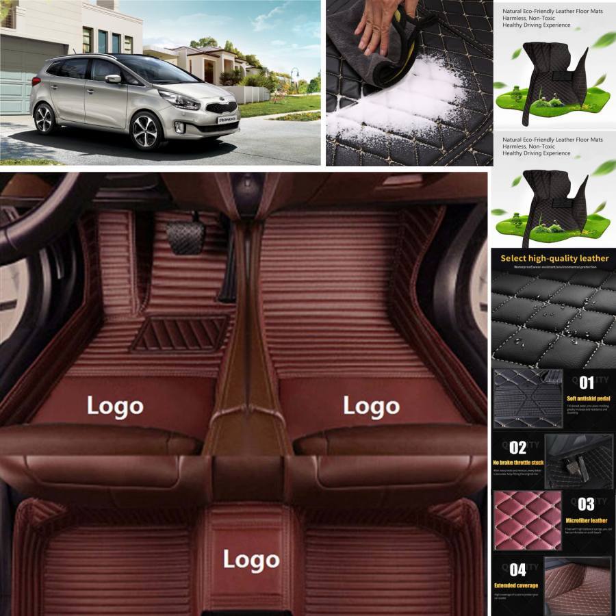 For Kia Rondo Sedona Car Floor Mats All Weather PU Leather Auto Liners