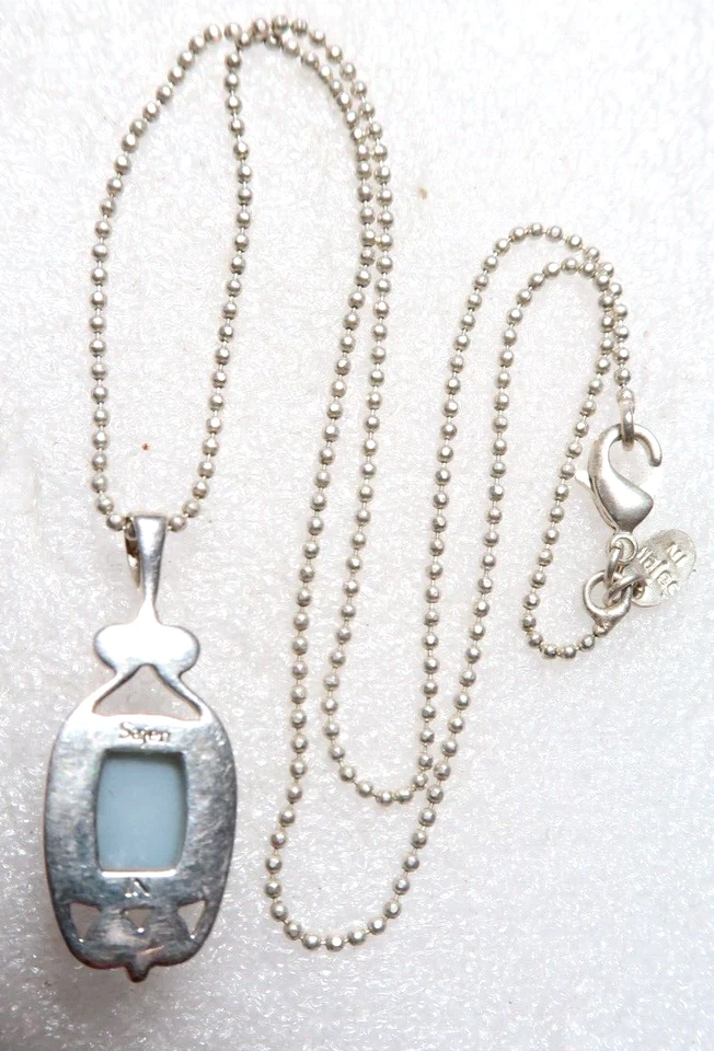 VINTAGE STUNNING STERLING SILVER TITANIUM DRUZY NECKLACE ~ SIGNED: SAJEN - Image 3 of 4