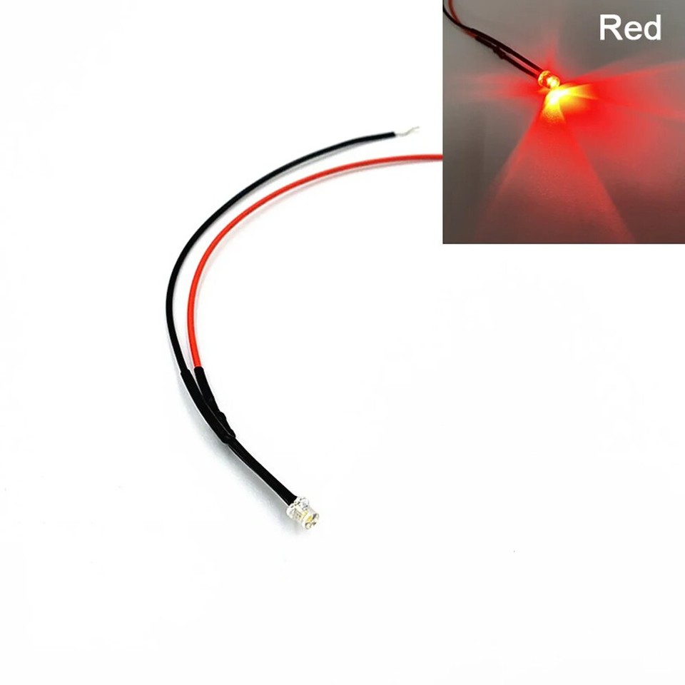LED 3mm Avec Câble 20cm - Fonctionne Sous 3V à 220V - Pour Décoration, Signalisation, DIY électronique
