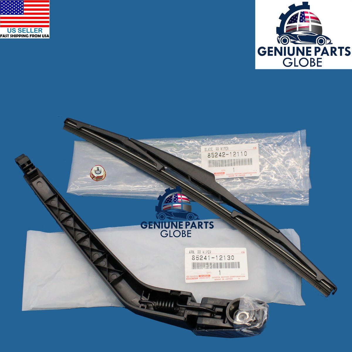 GENUINE OEM TOYOTA 2008-2015 SCION xB REAR WIPER ARM W/BLADE & NUT