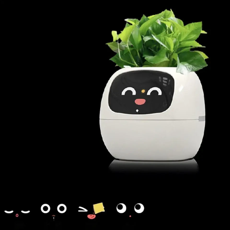 AI-Powered Smart Plant Pot 🌱🤖: Grow Happiness with Every Leaf - White color - Image 2 of 4