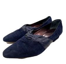 PALOMA Blue Suede And Leather Classic Low Heel Pump 6.5 B Made Italy Vintage