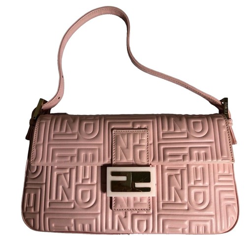 Fendi Canbas Baguette Nano Maxi Buckle Embroidered Multicolor