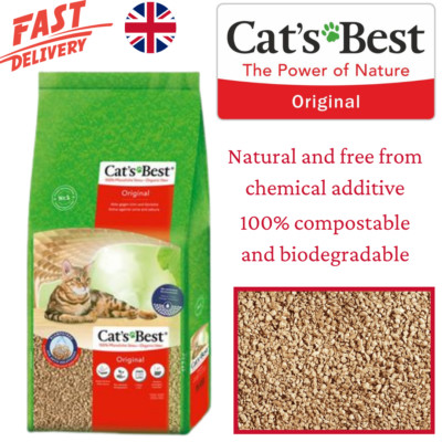 40L Cats Best Okoplus stark saugfähiges Original klumpendes Katzenstreu Mega Pack UK