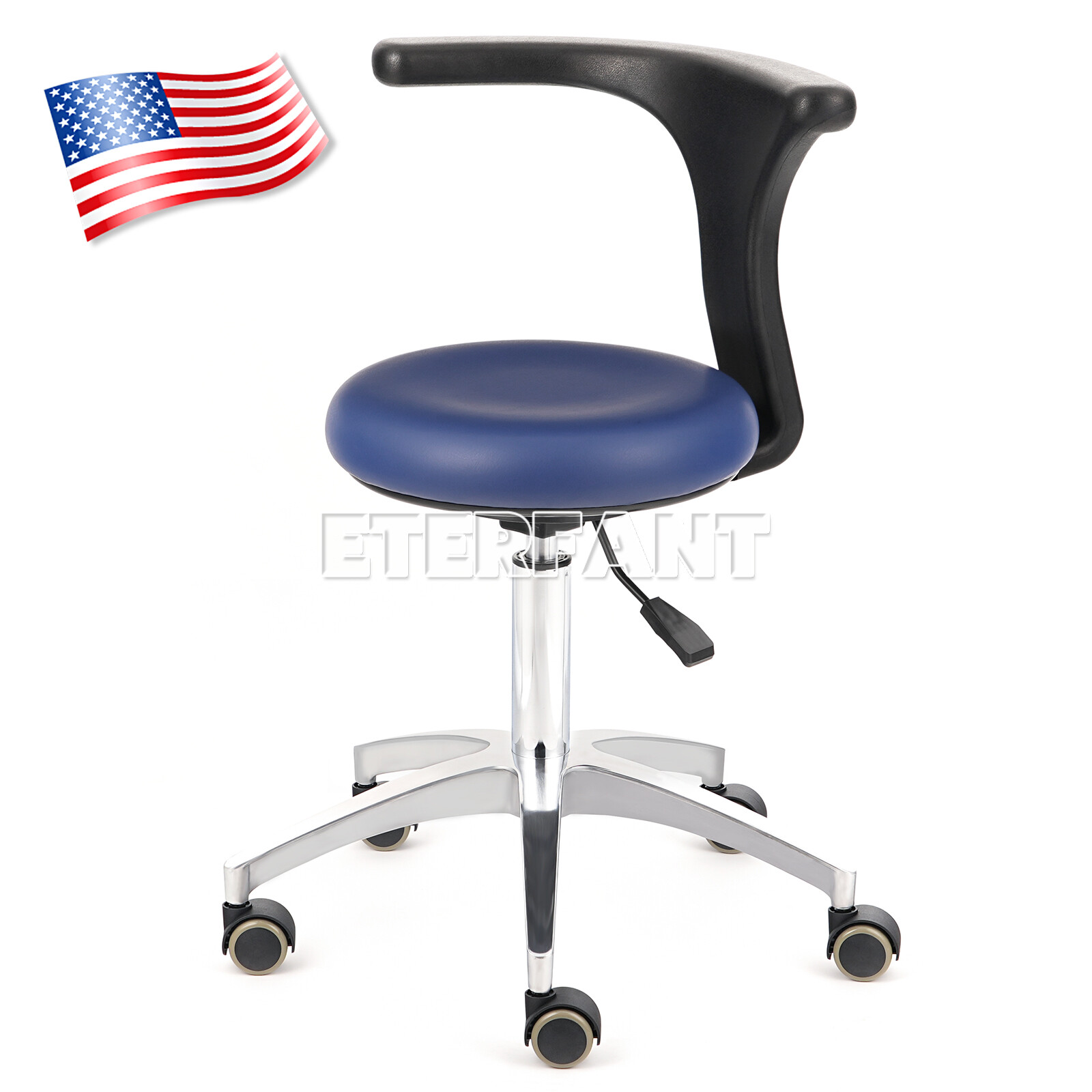 ETERFANT Dental Doctor Assistant Stool Mobile Chair PU Leather Adjustable Height