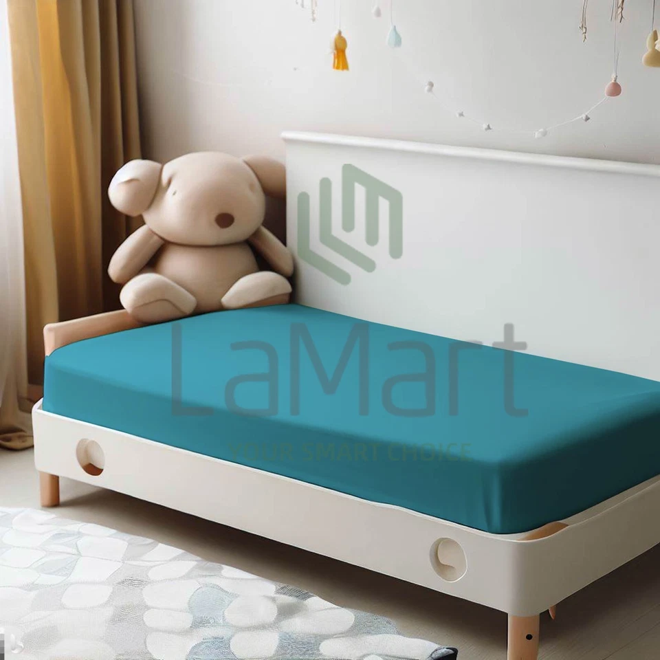 Fitted Crib/Toddler Bed Sheets 100% Jersey Knit Cotton 8 colors, 28” x 54” x 8” - Image 3 of 4