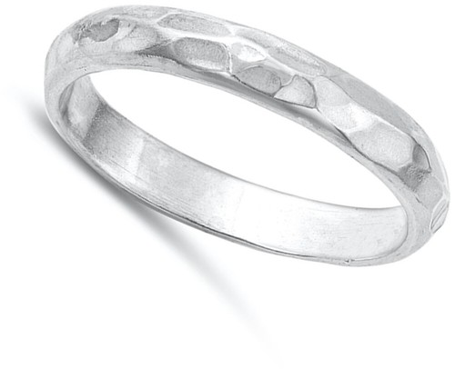 Vintage Designer Hammered Promise Ring New .925 Sterling Silver Band Sizes 3-10 - 第 2/4 張圖片