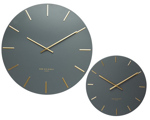 Wall Clock One Six Eight London Luca Charcoal 60Cm Modern Pressed Metal Silent - Picture 8 of 9