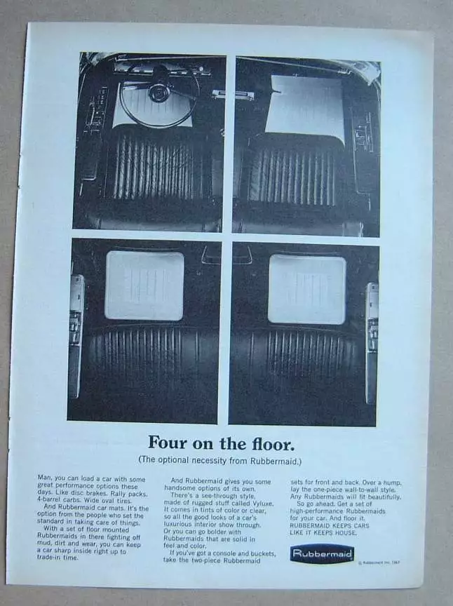 1967 Rubbermaid Four on the Floor Mats AD eBay