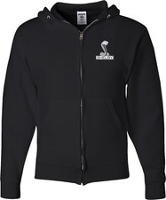 Ford Mustang Full Zip Hoodie Shelby Cobra Pocket Print