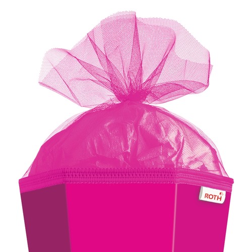 85 cm bolsa de manualidades hexagonal con cierre de tul rosa - Imagen 5 de 6
