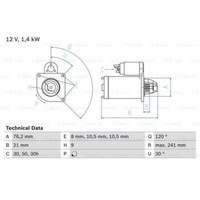 Bosch Anlasser Starter 1.4Kw FüR BMW 5Er 3Er Compact 0 986 014 900