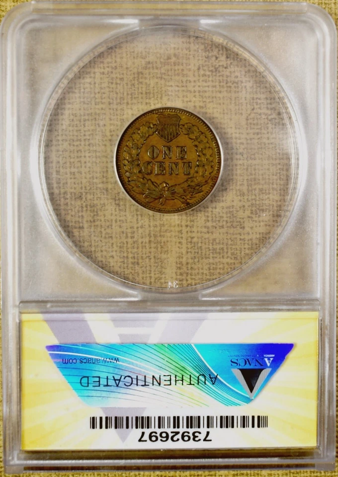 1870 ANACS XF40 FS-801 Doubled Die Reverse DDR Indian Cent - Image 2 of 2