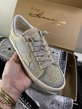 Vintage Havana Women s Kara Metallic Lace Up Silver Sneakers Size 5.5
