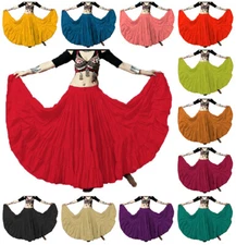 Cotton 32 Yard 5 Tiered Skirt Belly Dancing Ruffle GYPSY Flamenco ATS Rock