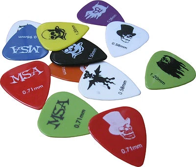 12 Stck. PLEKTREN - PLEKTRUM - PICKS - GEMISCHTE FARBEN UND STÄRKEN - GITARRE