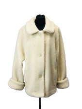 Orvis Cream Borg Teddy Fleece Women’s Coat, Size Xl, Uk 14