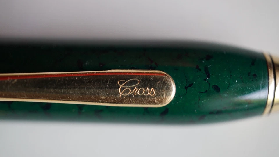 Kugelschreiber Cross Von Prestige Modell Townsend Lack grün marmoriert/Gold - Bild 4 von 4